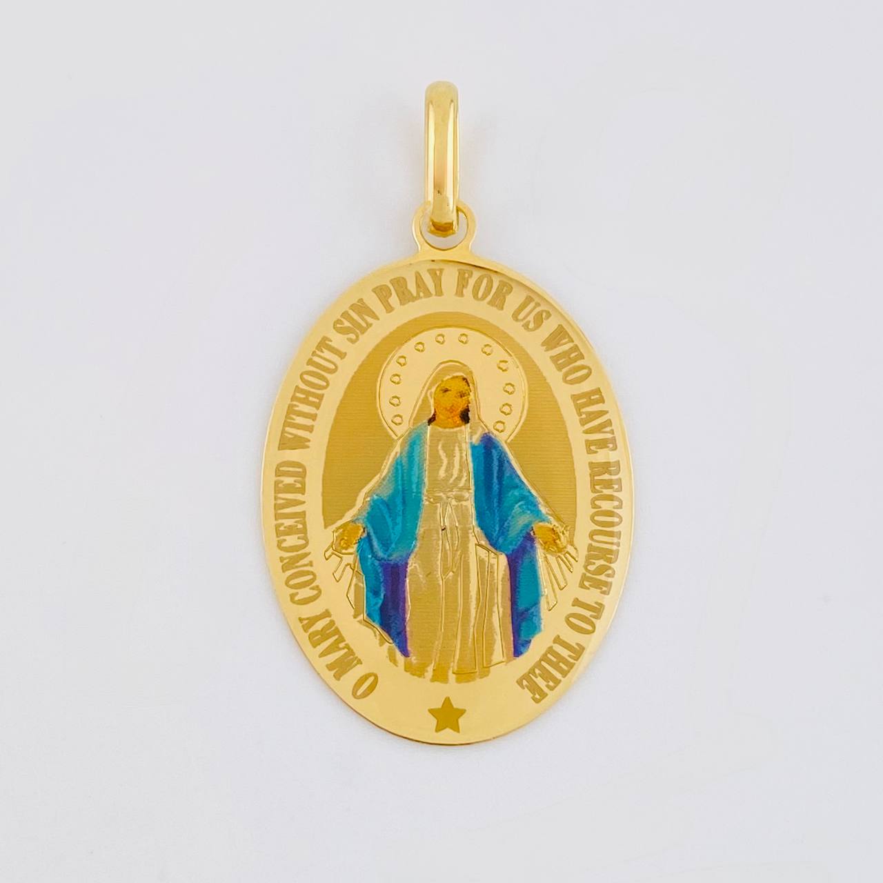 Pendant Virgin of the Miraculous 2g / 1 1/4 in Yellow Gold 18K