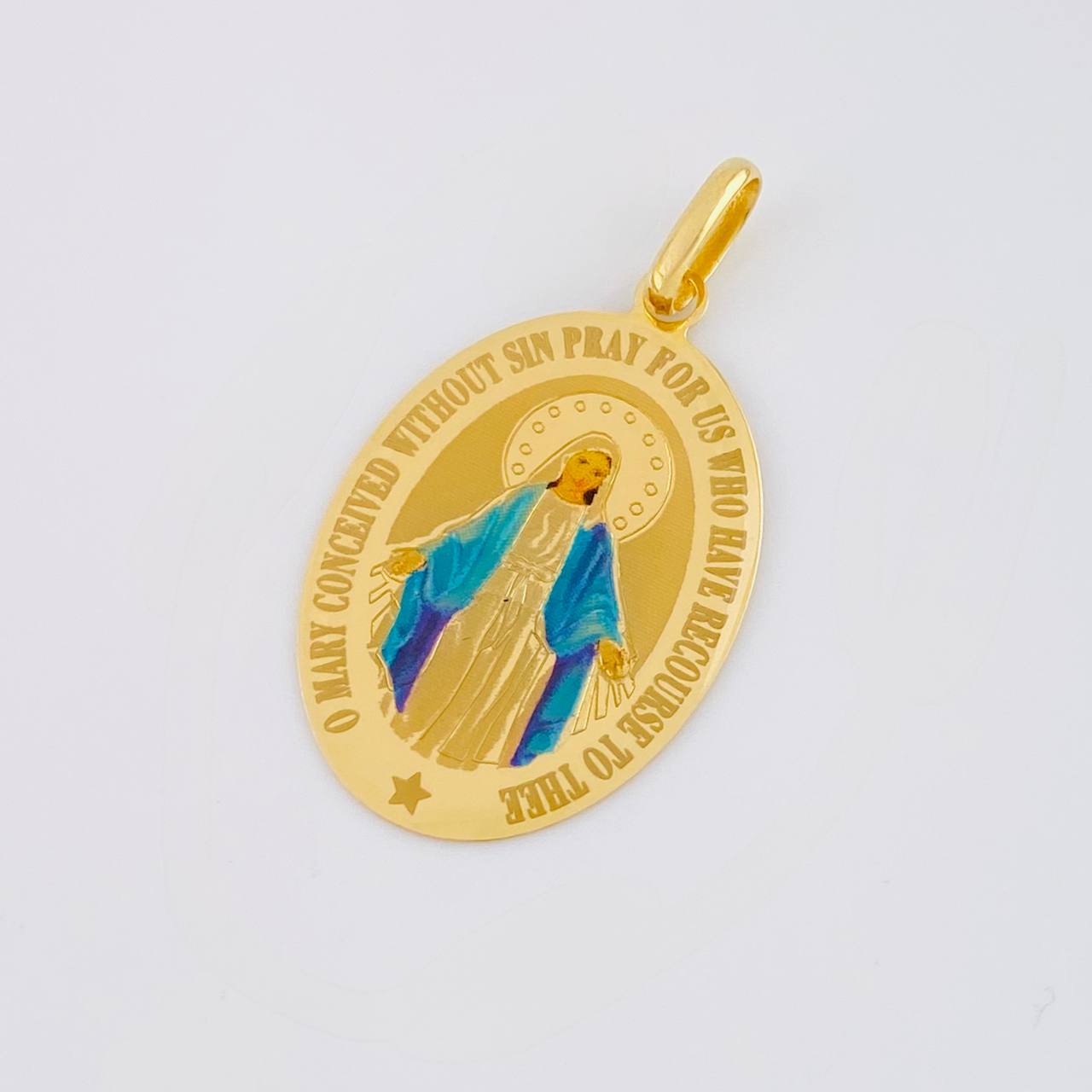 Pendant Virgin of the Miraculous 2g / 1 1/4 in Yellow Gold 18K