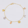 Classic Link Bracelet Traveler 2.5g / 7 1/2 in / 1mm Three Golds 18K