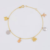 Classic Link Bracelet Traveler 2.5g / 7 1/2 in / 1mm Three Golds 18K
