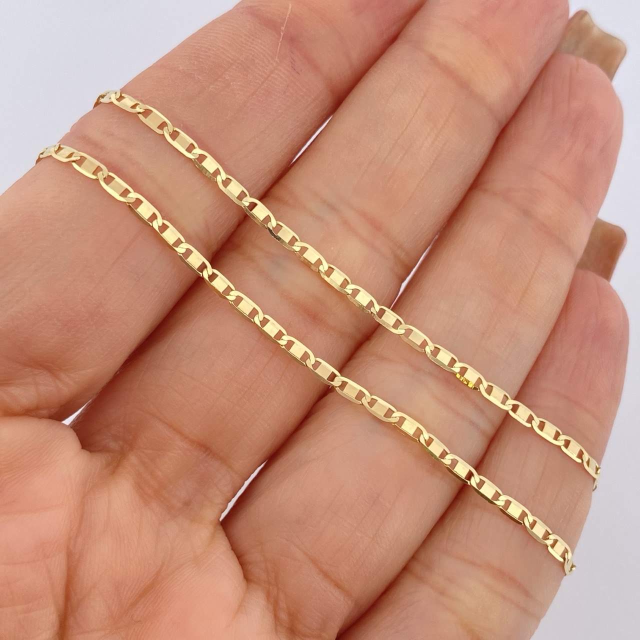 Flat Mariner Chain 3.15gr / 23.8in / 18K Gold +3 &