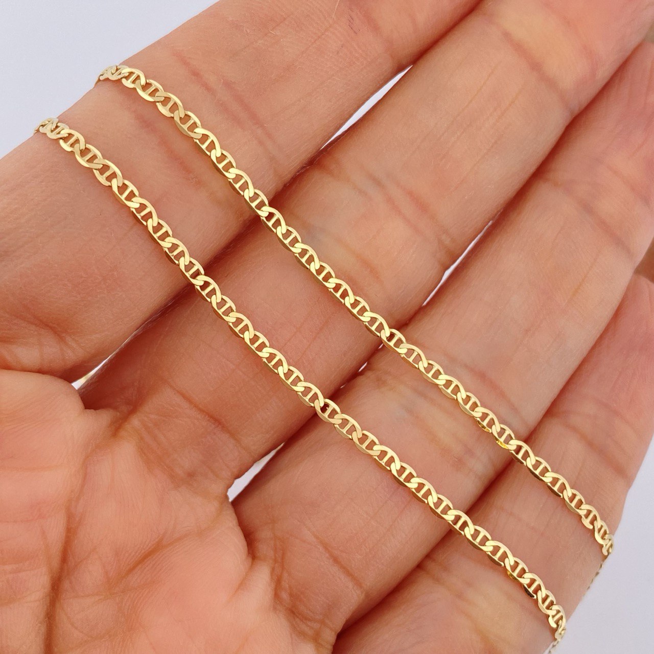 Flat Mariner Chain 4gr / 23.8in / 18K Gold +3 &