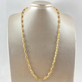 Rustic Chain Barrel Striped 12.1gr / 60cm / 4.4mm Diamond Cut 18K Yellow Gold