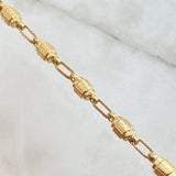 Rustic Chain Barrel Striped 12.1gr / 60cm / 4.4mm Diamond Cut 18K Yellow Gold