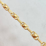Cadena Rustica Burbuja 12.3gr / 60cm / 4.6mm Diamantada Oro Amarillo 18K