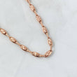 Cadena Rustica Ovalo 13.1gr / 60cm / 4.5mm Diamantada Oro Rosa 18K