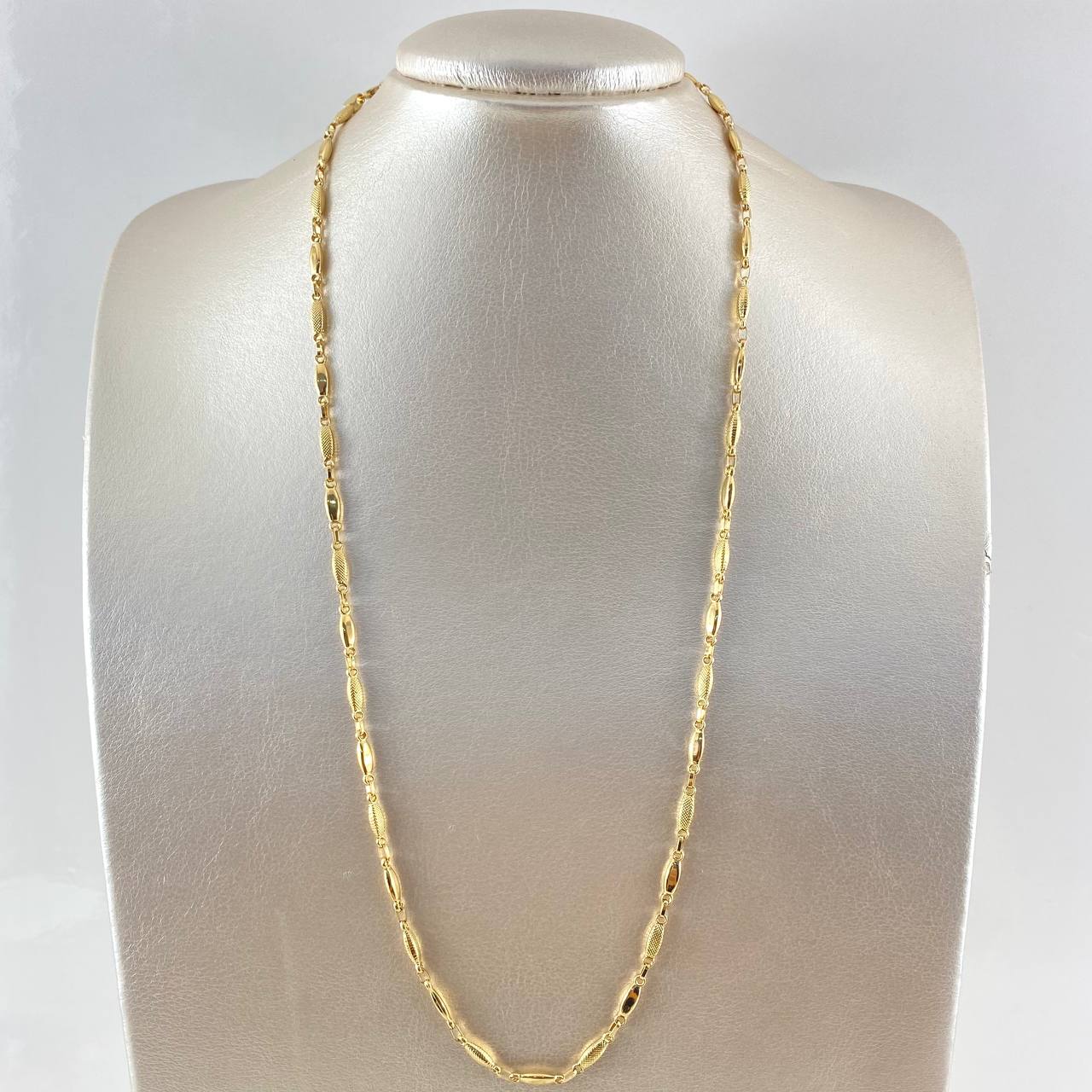Rustic Chain Ojiva 8.45gr / 60cm / 3.3mm Textured 18K Yellow Gold ©