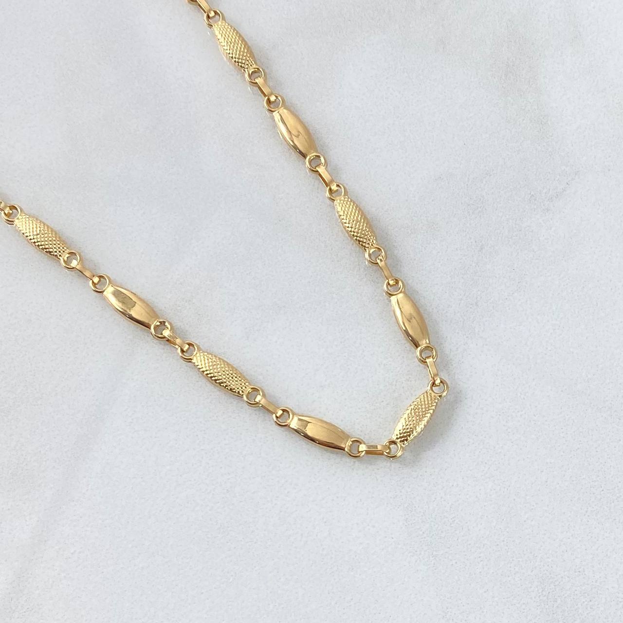 Rustic Chain Ojiva 8.45gr / 60cm / 3.3mm Textured 18K Yellow Gold ©