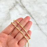 Rustic Chain Ojiva 8.45gr / 60cm / 3.3mm Textured 18K Yellow Gold ©
