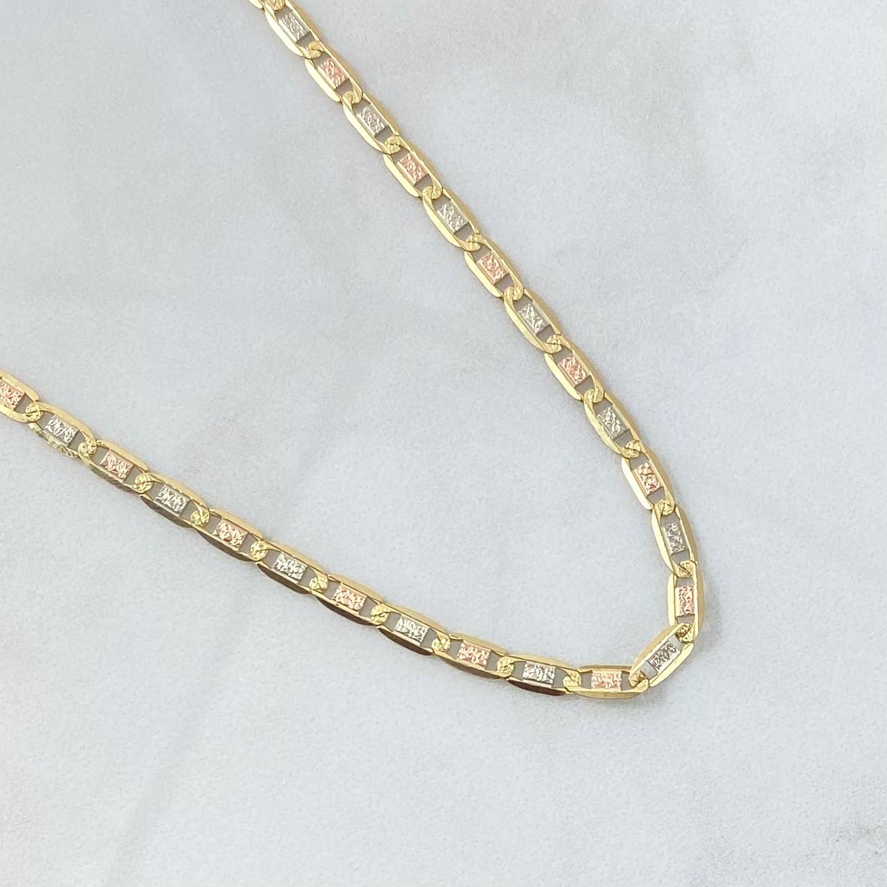 Flat Anchor Chain 12.05gr / 60cm / 3.6mm Diamond Cut Three Golds +3 18K*