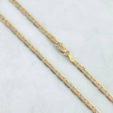 Flat Anchor Chain 12.05gr / 60cm / 3.6mm Diamond Cut Three Golds +3 18K*