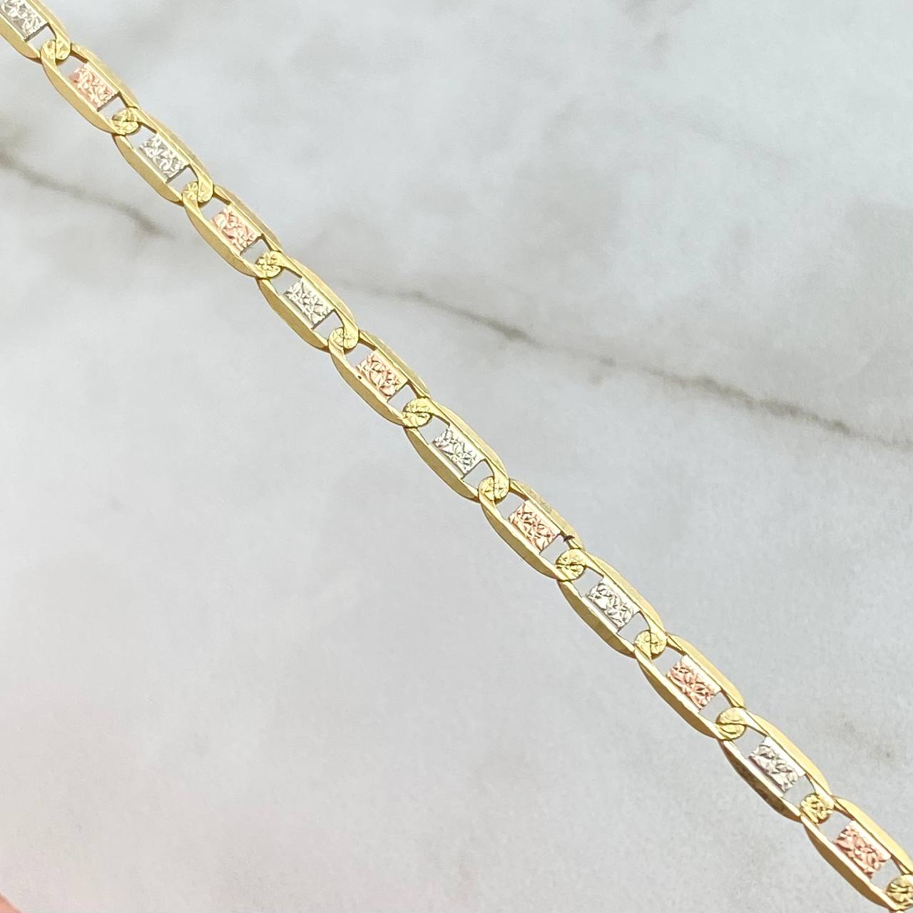 Flat Anchor Chain 12.05gr / 60cm / 3.6mm Diamond Cut Three Golds +3 18K*