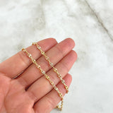 Cadena GC 7gr / 50cm / 3.4mm Diamantada Tres Oros 18K