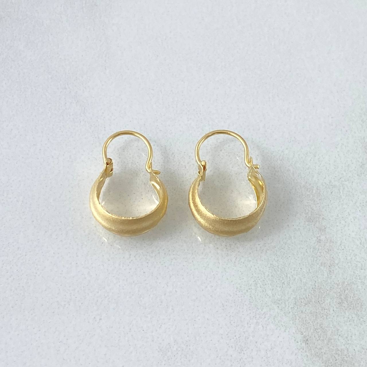 Candongas Ash Mate 0.7gr / 1.6cm / Carril Intermedio Diamantado Oro Amarillo 18K