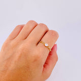 Anillo Solitario Ojos 1gr / T6 / Oro Amarillo 18K *