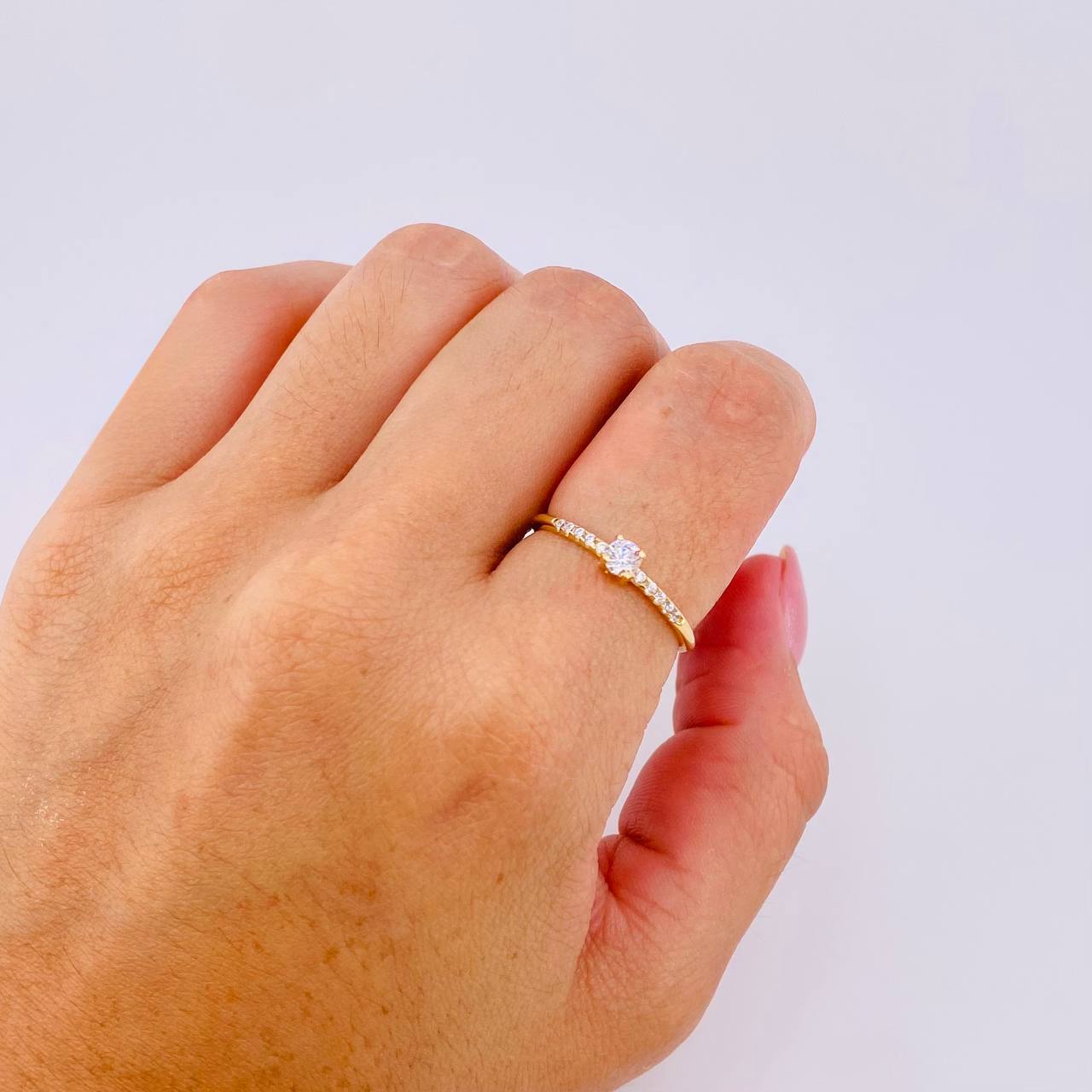 Dense Solitaire Ring 1.6gr / T7 / Yellow Gold 18K *