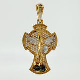 Dije San Miguel Arcangel 8.85gr / 1 1/2 in / Dos Oros Amarillo Blanco 18K