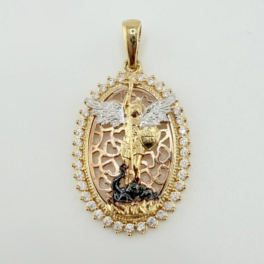 Dije Marco San Miguel Arcangel 4.3gr / 1 1/4 in / Tres Oros 18K