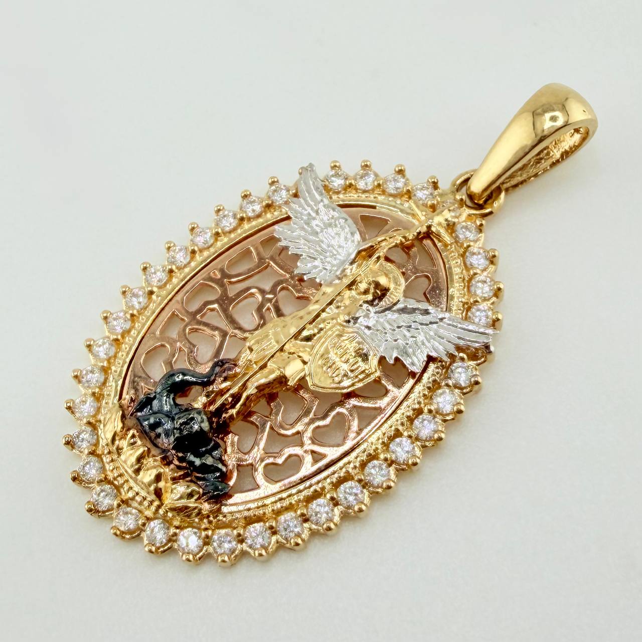 Dije Marco San Miguel Arcangel 4.3gr / 1 1/4 in / Tres Oros 18K