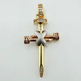 Nail Cross Pendant 3.9gr / 1 1/2 in / Tri-Color Gold 18K