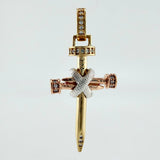 Nail Cross Pendant 3.9gr / 1 1/2 in / Tri-Color Gold 18K