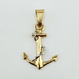 Anchor Pendant 1.45gr / 1 1/4 in / Two-Tone Yellow White Gold 18K