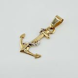 Anchor Pendant 1.45gr / 1 1/4 in / Two-Tone Yellow White Gold 18K
