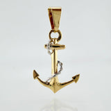 Anchor Pendant 1.45gr / 1 1/4 in / Two-Tone Yellow White Gold 18K