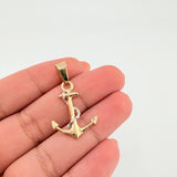 Anchor Pendant 1.45gr / 1 1/4 in / Two-Tone Yellow White Gold 18K