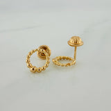 Topos Circulo Tupido 0.9gr / 7.5mm Oro Amarillo 18K %
