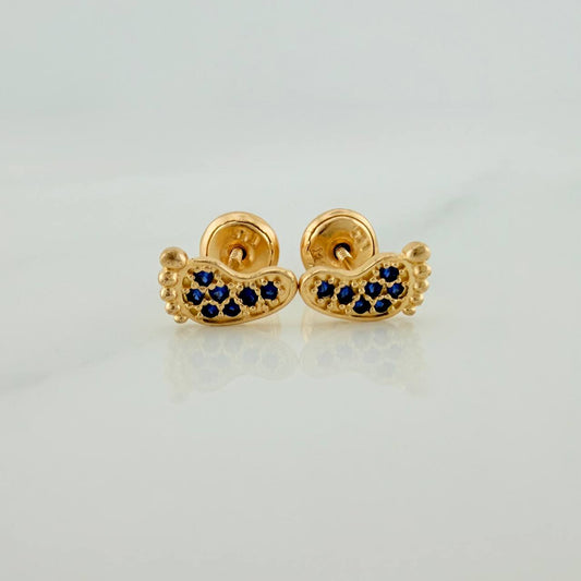 Feet Stud Earrings 0.85g / 4.2mm 18K Yellow Gold %