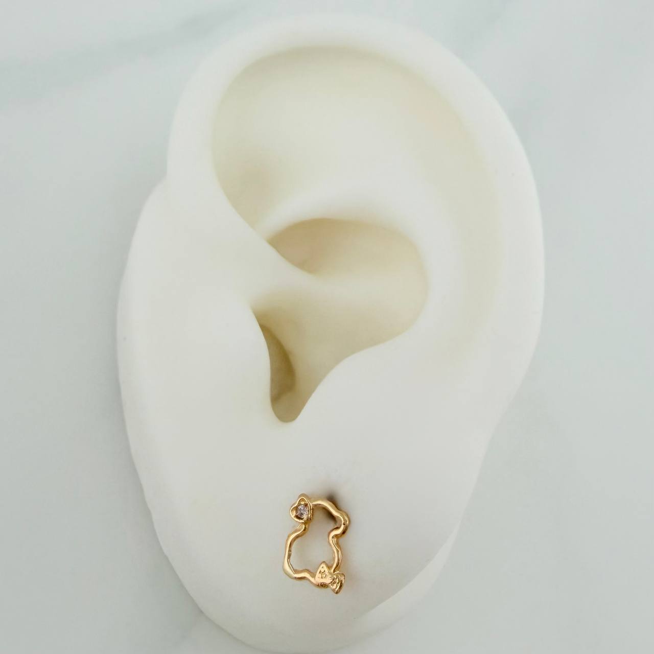 Topos Silueta Oso Ts 0.7gr / 5mm Oro Amarillo 18K %