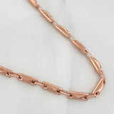 Cadena Rustica Rombos 15.25gr / 28 1/4 in / 3.5mm Oro Rosa 18K &