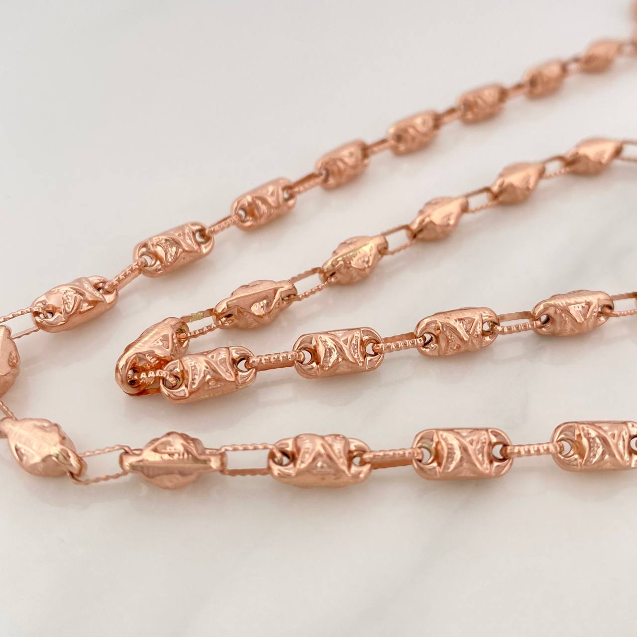 Cadena Rustica X 14.3gr / 24 in / 4.1mm Oro Rosa 18K &