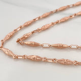 Cadena Rustica Dubai 12.05gr / 28 in / 3.2mm Oro Rosa 18K &