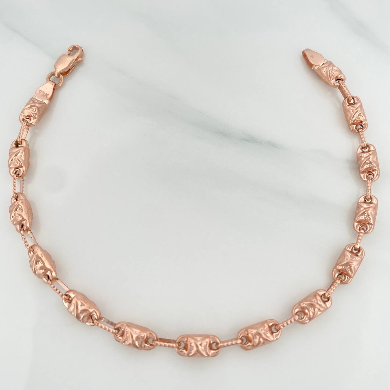 Pulso Rustico X 4.65gr / 7 1/2 in / 4.2mm Oro Rosa 18K &