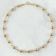 Military Type Anklet 4.1gr / 23.5cm / 4mm Beads Polished Three 18K Golds