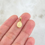 Dije Rosa Mistica 0.45gr / 1.8cm / Cargador Liso Oro Amarillo 18K ©
