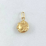 Dije Sol Luna 0.4gr / 1.5cm / Troquelado Oro Amarillo 18K *