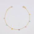 Classic Link Bracelet Rainbow Sparks 1.2g / 7 3/4 in / 0.6mm 18K Yellow Gold