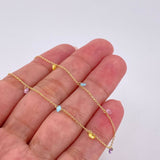 Pulso Aro Seguido Chispas de Arcoíris 1.2g / 7 3/4 in / 0.6mm Oro Amarillo 18K