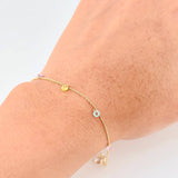 Classic Link Bracelet Rainbow Sparks 1.2g / 7 3/4 in / 0.6mm 18K Yellow Gold