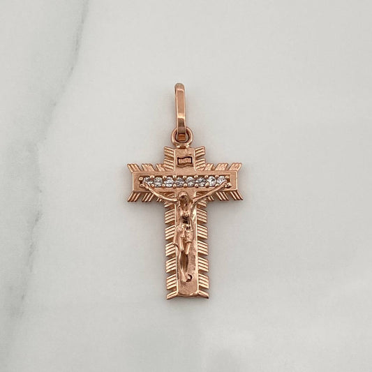 Dije Cruz Señor De Los Milagros 2gr / 1 in / Oro Rosa 18K %