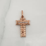 Lord of Miracles Cross Pendant 2gr / 1 in / Pink Gold 18K %