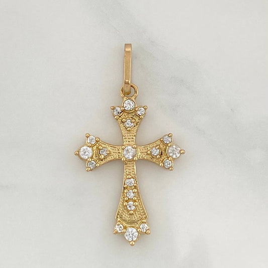 Dije Cruz Gotica 1.25gr / 1 in / Oro Amarillo 18K %