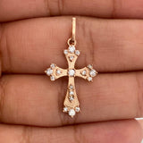 Gothic Cross Pendant 1.3gr / 1 in / Pink Gold 18K %