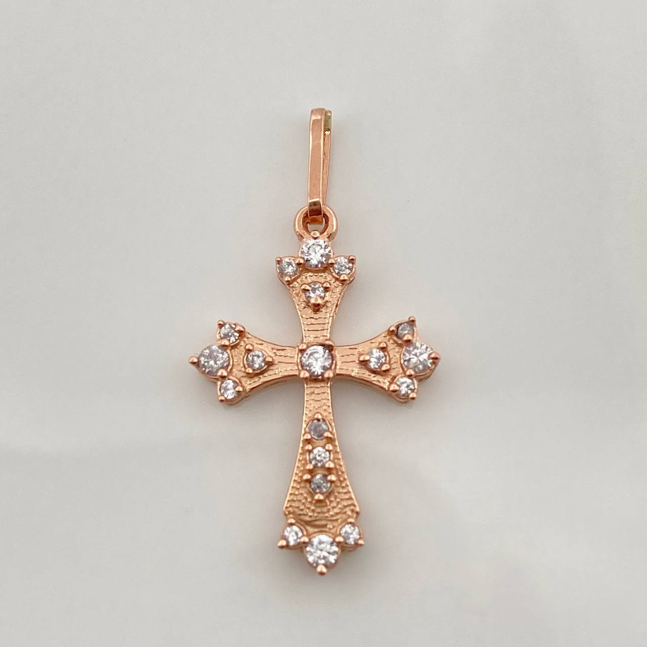 Gothic Cross Pendant 1.3gr / 1 in / Pink Gold 18K %