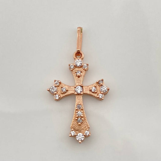 Dije Cruz Gotica 1.3gr / 1 in / Oro Rosa 18K %