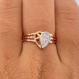 Heart Ring 2.4gr / T6 3/4 / Two-tone White Rose Gold 18K %