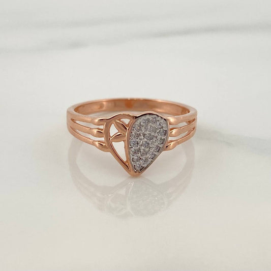 Heart Ring 2.4gr / T6 3/4 / Two-tone White Rose Gold 18K %